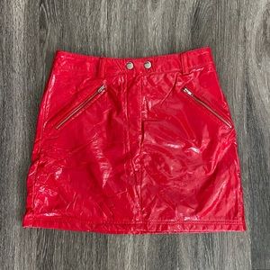 Forever 21 • Red Vinyl Mini Skirt